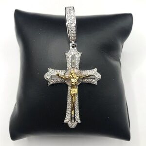 925 sterling silver 2.30CT MOISSANITE Crucifix Cross Men’s Pendant